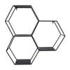 Iron Metal 26\" Hexagon Wall Shelf - Black 