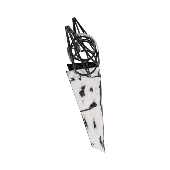 Metal 12\" Buffalo Wall Accent - Black and White 