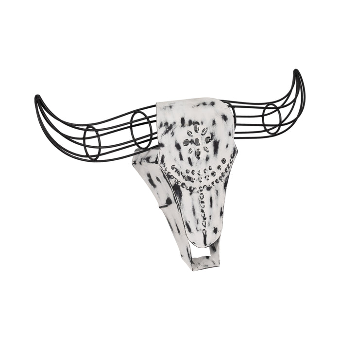 Metal 12\" Buffalo Wall Accent - Black and White 