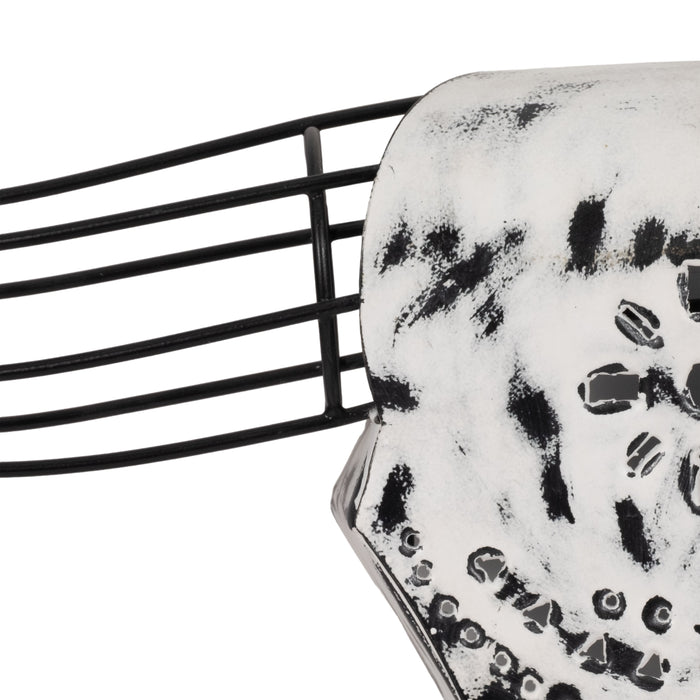 Metal 12\" Buffalo Wall Accent - Black and White 