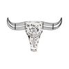 Metal 12\" Buffalo Wall Accent - Black and White 