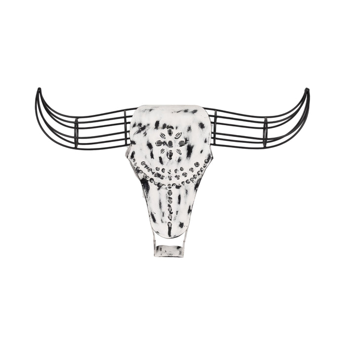 Metal 12\" Buffalo Wall Accent - Black and White 