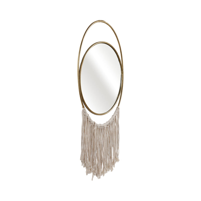 Metal 30\" Mirrored Wall Decoration - Gold and Natural 