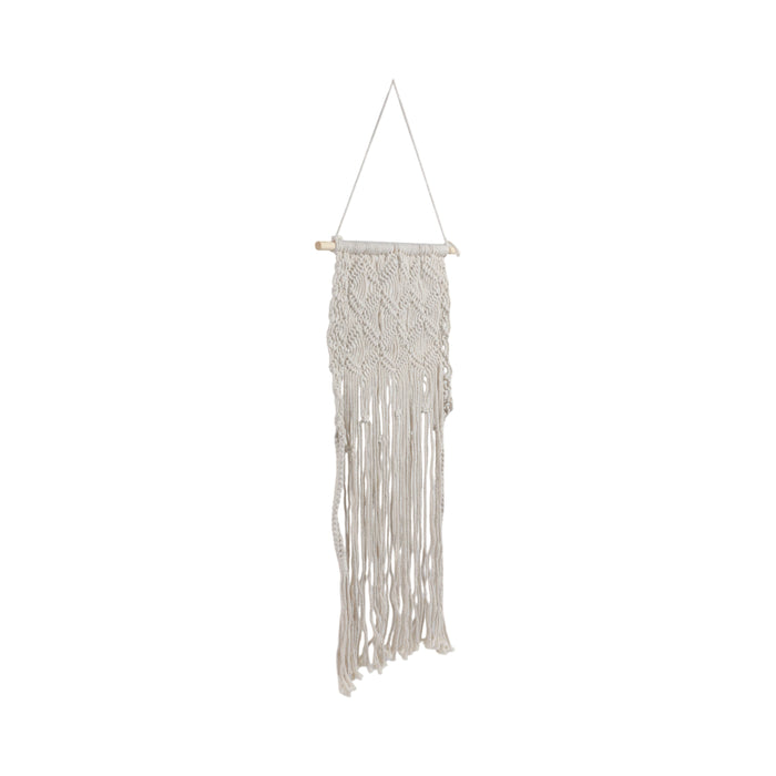 Wood 18\" Macrame Wall Hanging - Ivory 