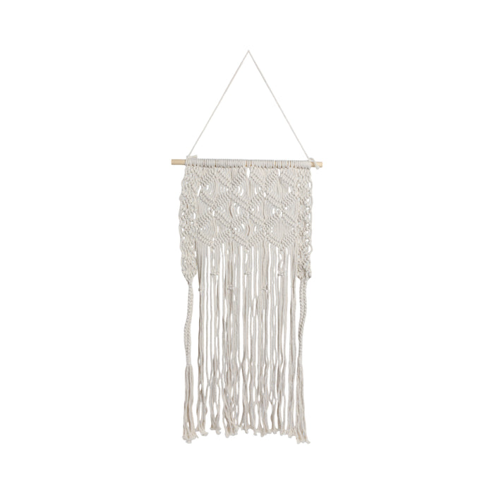 Wood 18\" Macrame Wall Hanging - Ivory 