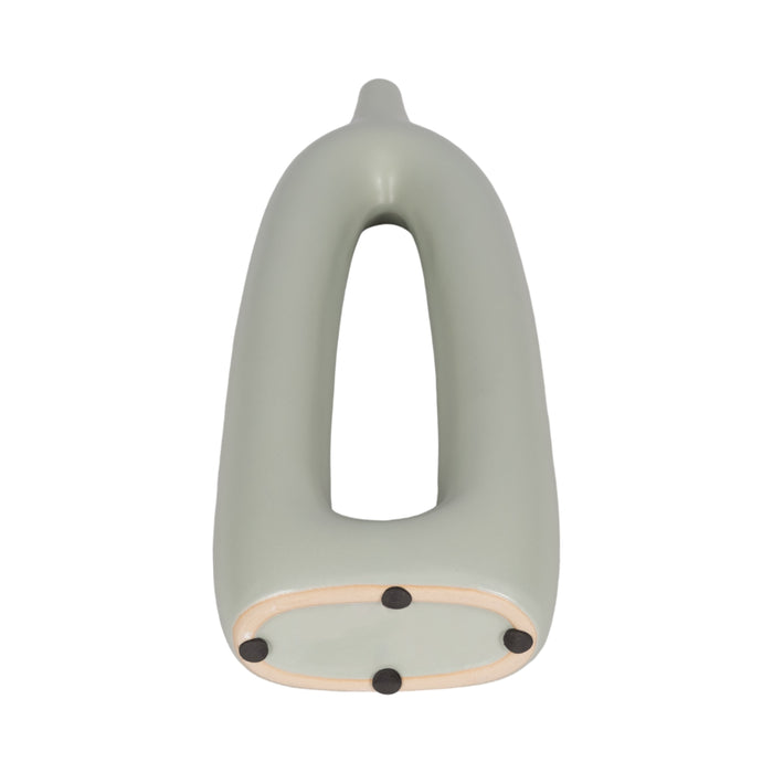 Ceramic 14\" Open Cut-Out Vase - Sage Green