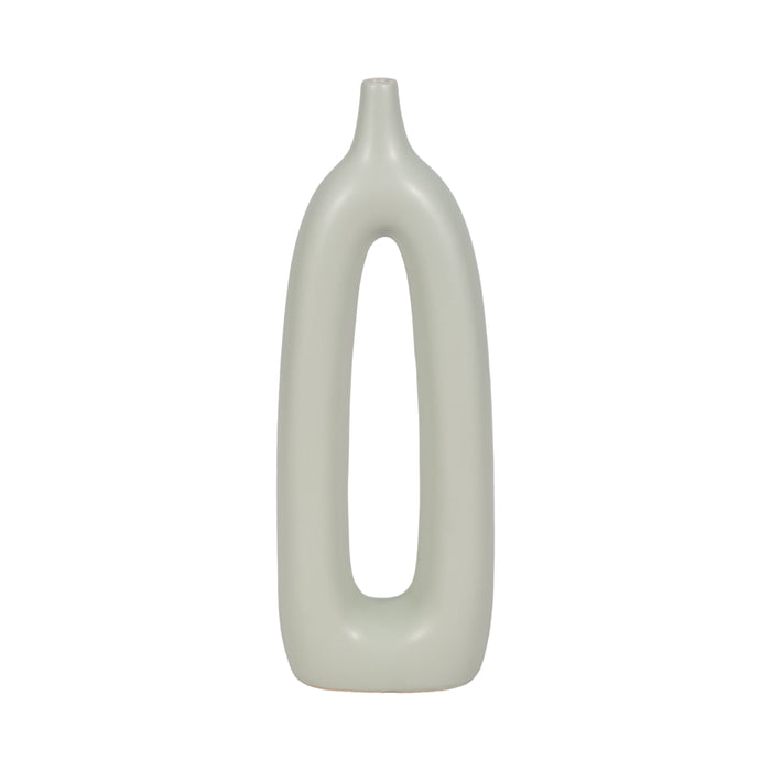 Ceramic 14\" Open Cut-Out Vase - Sage Green