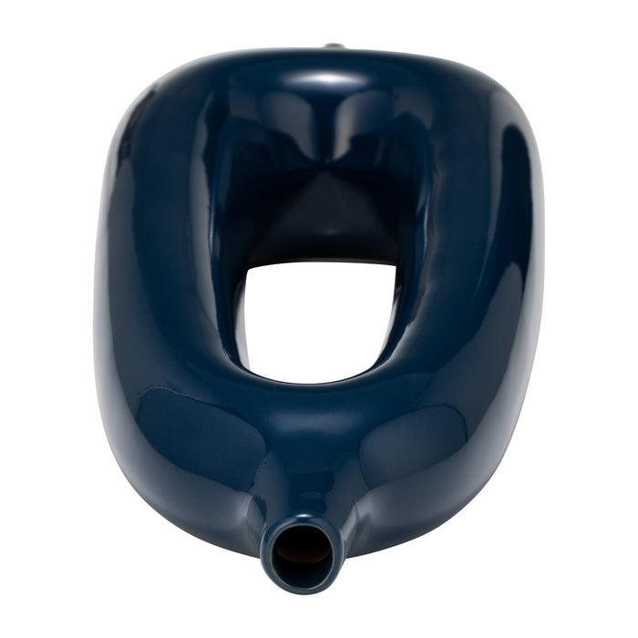 Ceramic 14\" Open Cut-Out Vase - Blue