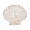 8\" Sea Scallop Shell Decor with Woven Pattern - White 