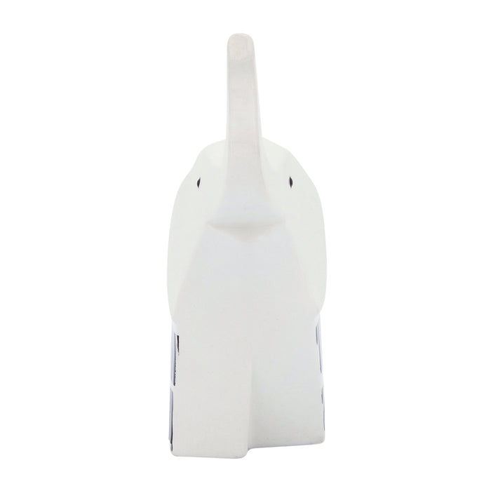 Ceramic 7\" Elephant Decor - Black and White 