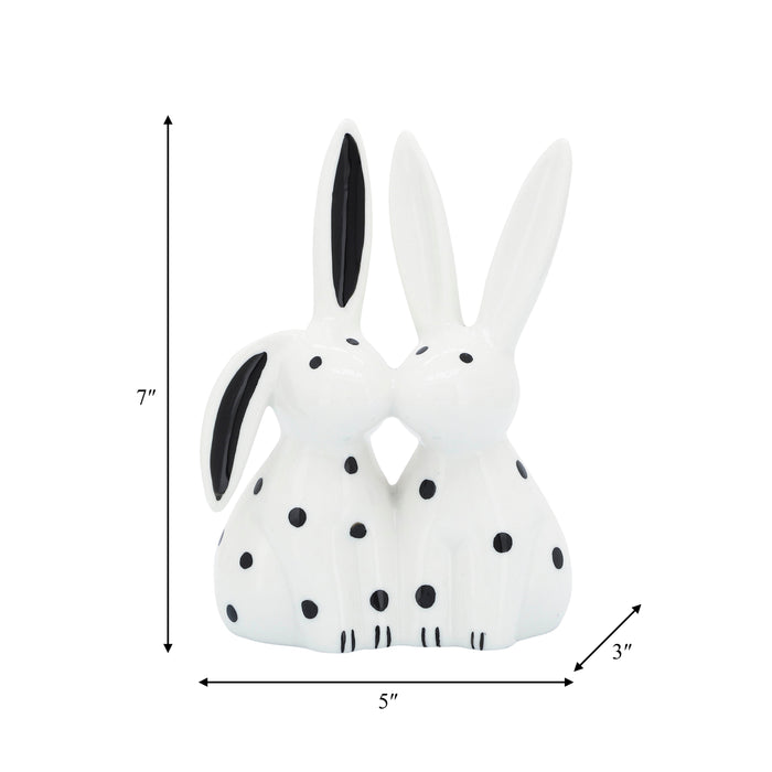 Porcelain 7\" Kissing Bunnies