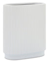 White 8\" Ceramic Ridged Vase