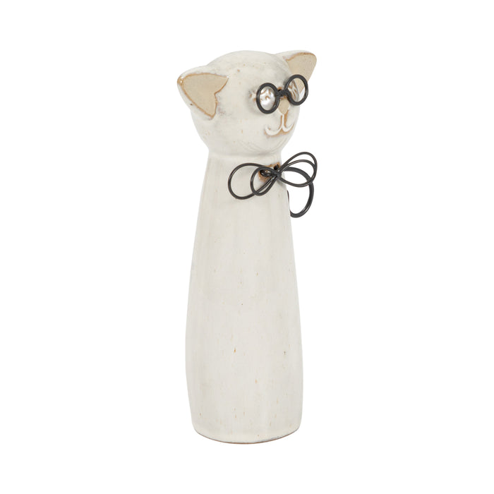 Ceramic 7\" Cat - Beige