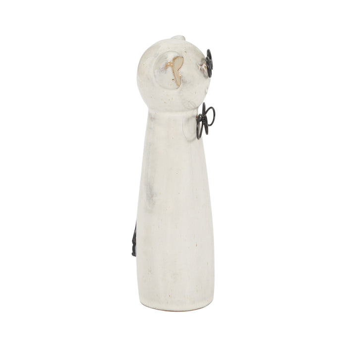Ceramic 7\" Cat - Beige