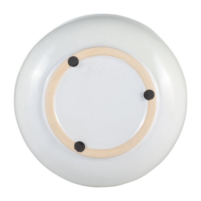 Ceramic 10\" Ridged Vase - Ivory