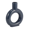 Ceramic 9\" Round Cut-Out Vase - Cobalt Blue