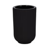 Ceramic 7\" Ridged Vase - Black
