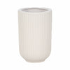 Ceramic 7\" Ridged Vase - White