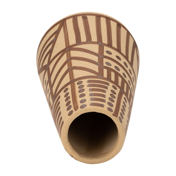 Ceramic 8\" Eclectic Vase - Irish Cream