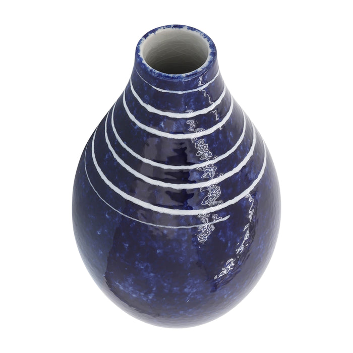 Ceramic 10\" Primeval Vase - Blue 