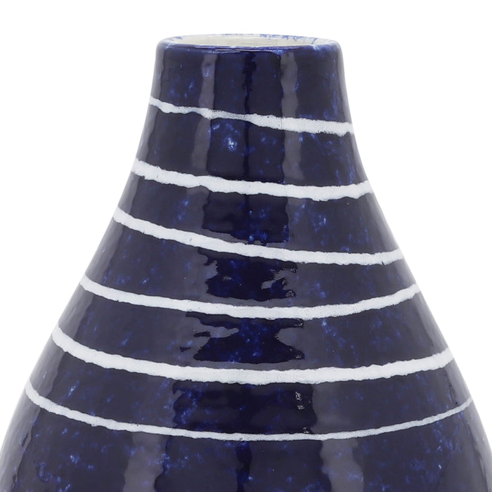 Ceramic 10\" Primeval Vase - Blue 