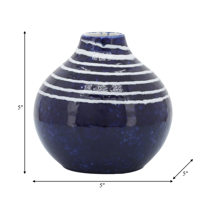 Ceramic 5\" Primeval Vase - Blue 