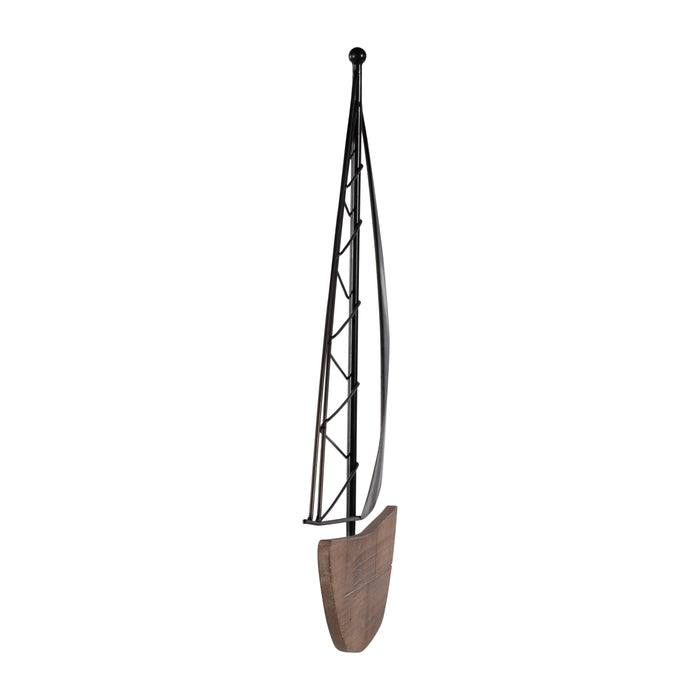 Metal 19\" Boat Wall Decoration - Brown 