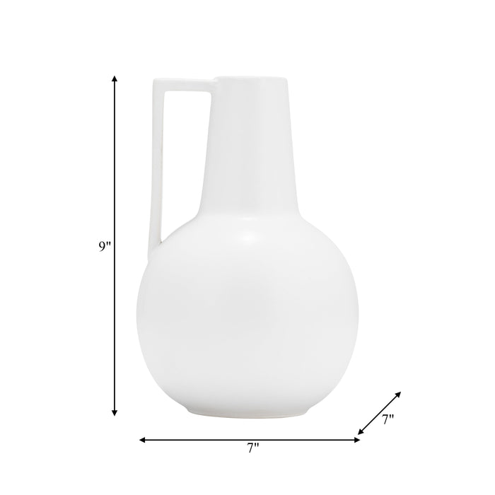 Ceramic 9\" Vase - White