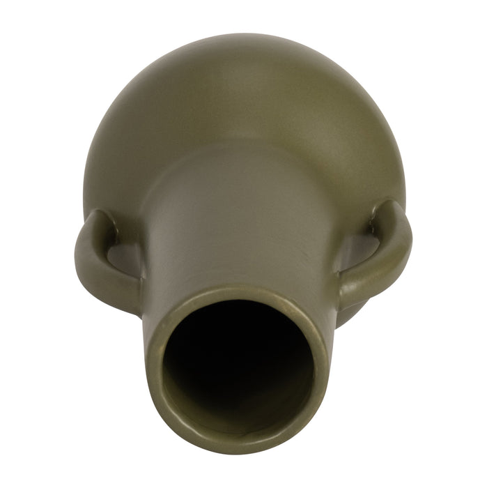 Ceramic 8\" Vase with Handles - Olive
