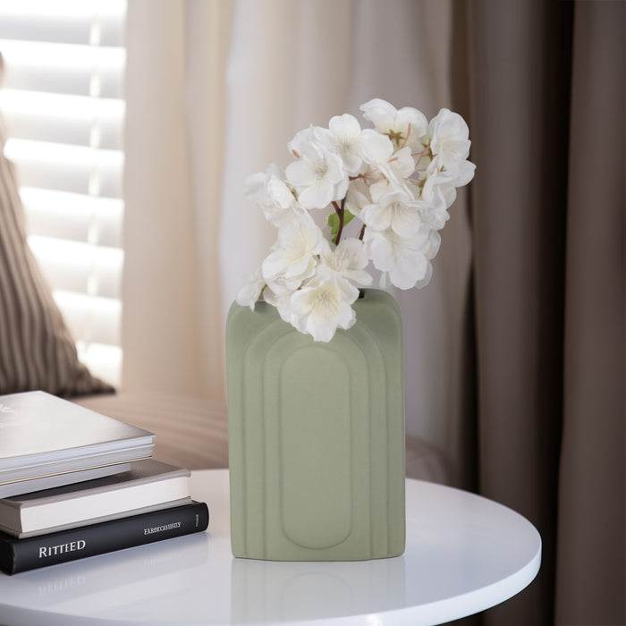 Dolomite 7\" Rectangular Vase - Dark Sage