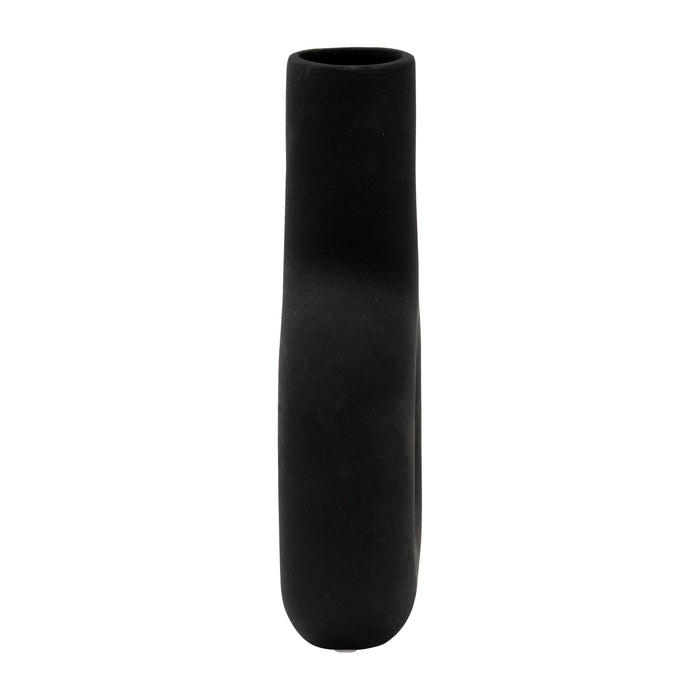 Dolomite 8\" Open Cut Vase - Black 
