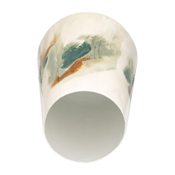 Iron 13\" Coloured Stained Vase - White