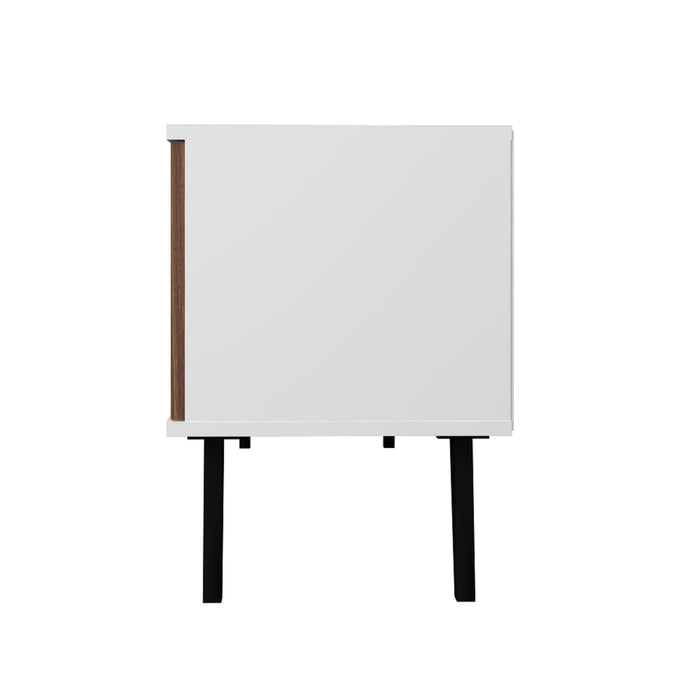 Manhattan Comfort Doyers 53.15\" Mid-Century Modern TV Stand - White & Nut Brown