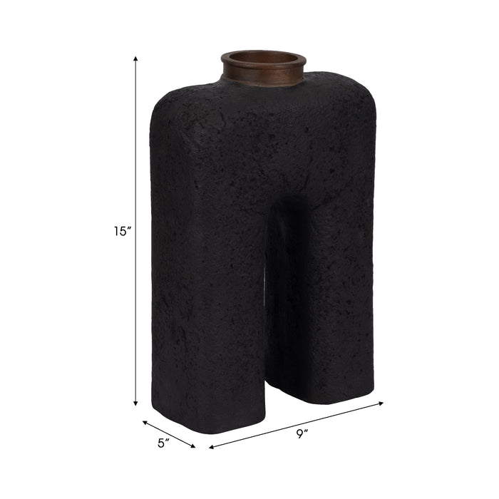 Ecomix 15\" Abstract Vase - Black 