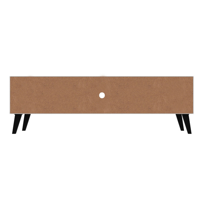 Manhattan Comfort Doyers 62.20\" Mid-Century Modern TV Stand - White & Nut Brown