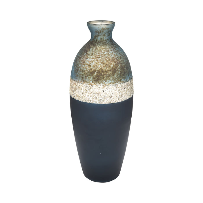 Glass 16\" Tri-Coloured Glittered Vase