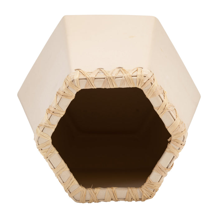 Ceramic 11\" Vase with Weaving - Natural