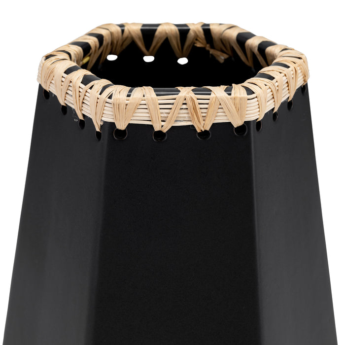 Ceramic 11\" Vase with Weaving - Black