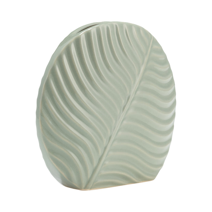 Ceramic 7\" Round Botanical Vase - Cucumber