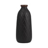 Ceramic 12\" Plaid Textured Vase - Black 