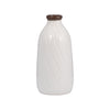 Ceramic 12\" Plaid Textured Vase - White 