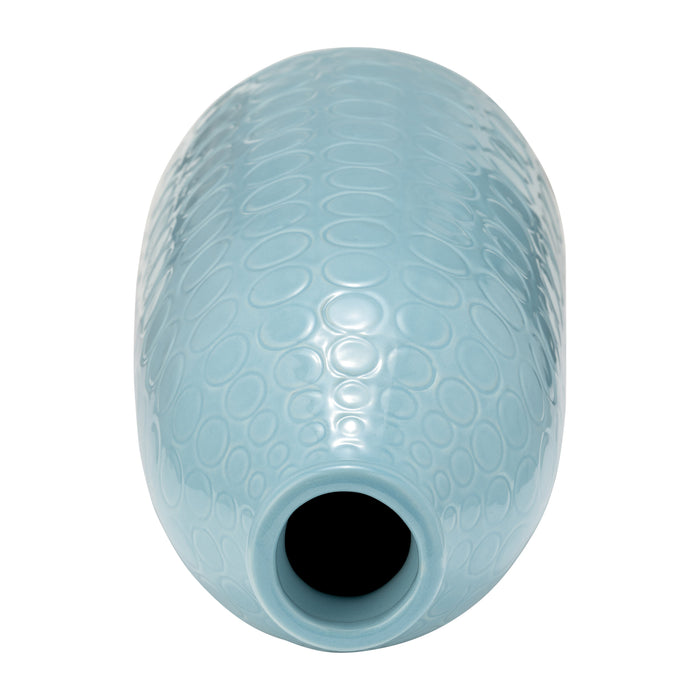 Ceramic 16\" Circles Vase - Aqua Haze 