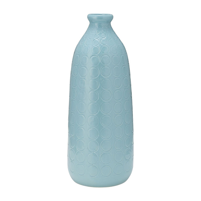 Ceramic 16\" Circles Vase - Aqua Haze 