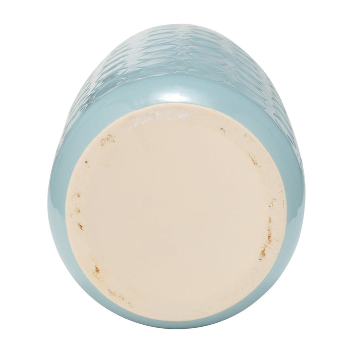 Ceramic 16\" Circles Vase - Aqua Haze 