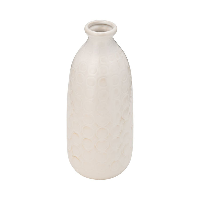 Ceramic 12\" Circles Vase - Beige 