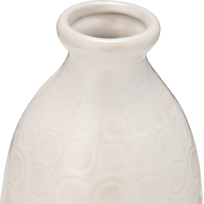 Ceramic 12\" Circles Vase - Beige 