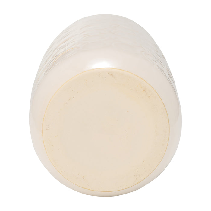 Ceramic 12\" Circles Vase - Beige 