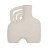 Ceramic 8\" Rough Triple Handle Vase - White