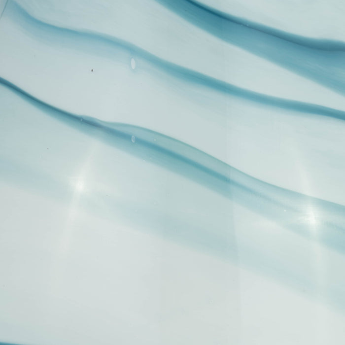 Glass 11\" Two-Tone Vase - Blue and White