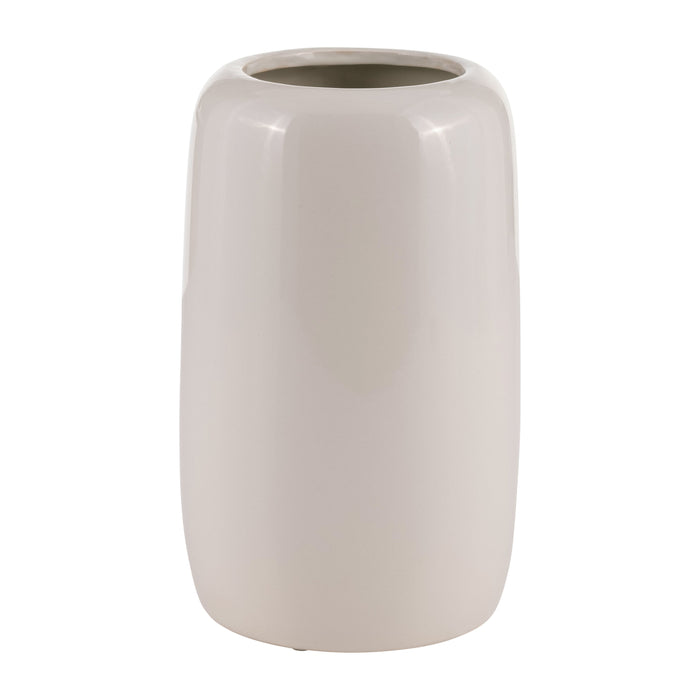 Ceramic 8\" Flower Bunch Vase - Ivory